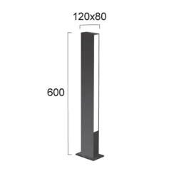 Viokef Sokkellamper > LED-sokkellampe Lir, højde 60 cm, mørkegrå metal
