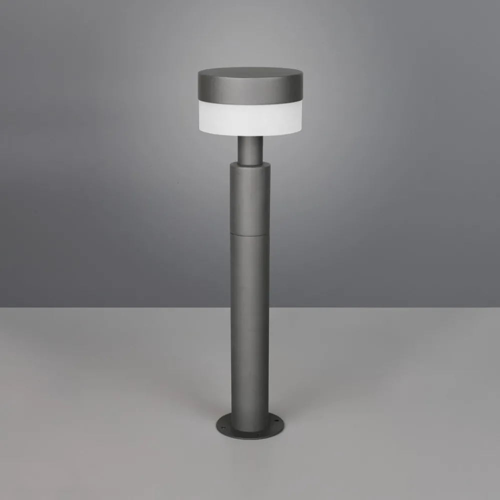Sokkellamper ^ Trio Lighting LED-sokkellampe Mackenzie, højde 50 cm, antracit, støbt aluminium