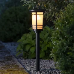 Solcellelamper|Sokkellamper ^ STAR TRADING LED-sokkellampe solcelle Flame med flammeeffekt