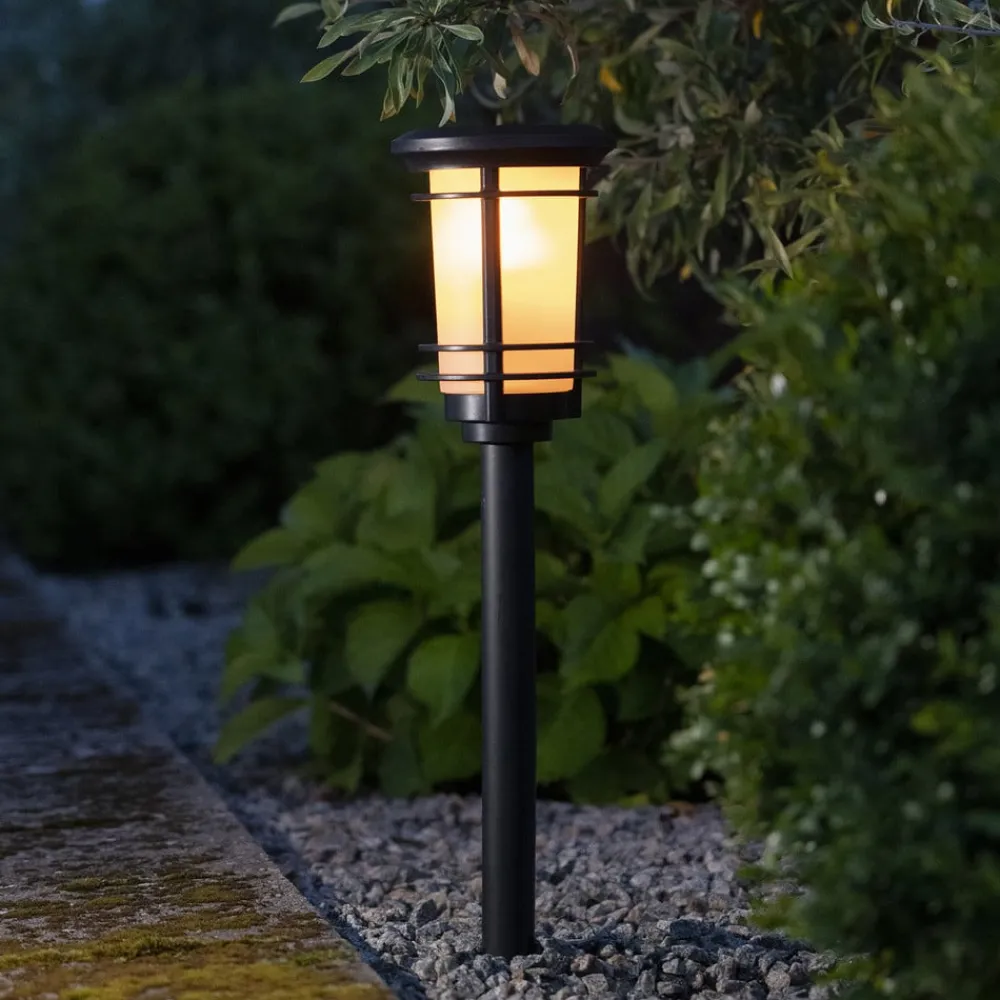 Solcellelamper|Sokkellamper ^ STAR TRADING LED-sokkellampe solcelle Flame med flammeeffekt