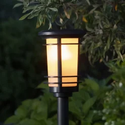 Solcellelamper|Sokkellamper ^ STAR TRADING LED-sokkellampe solcelle Flame med flammeeffekt