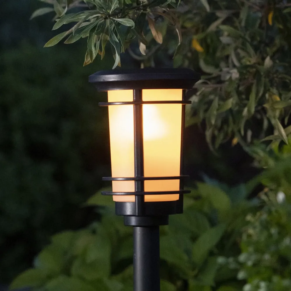Solcellelamper|Sokkellamper ^ STAR TRADING LED-sokkellampe solcelle Flame med flammeeffekt