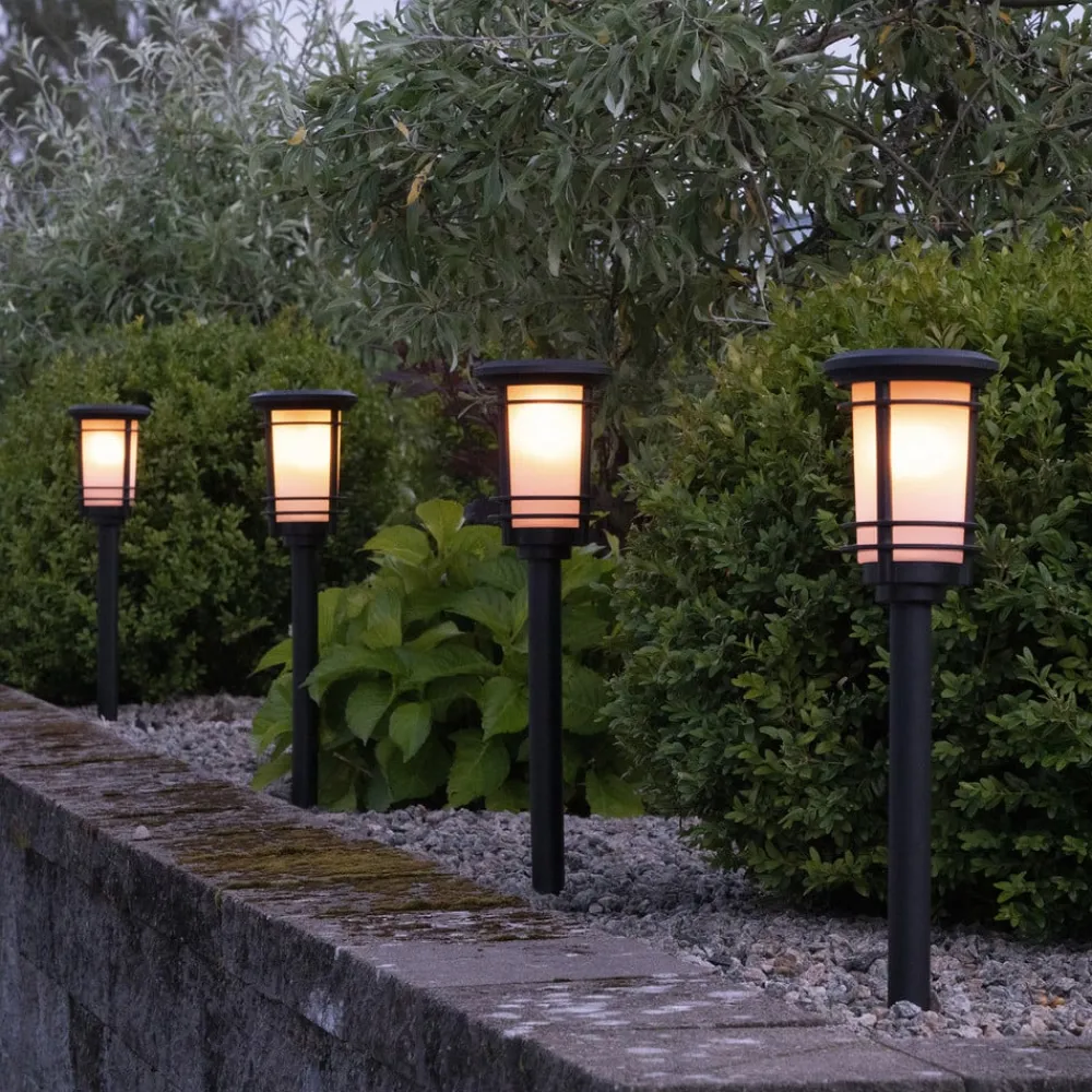 Solcellelamper|Sokkellamper ^ STAR TRADING LED-sokkellampe solcelle Flame med flammeeffekt