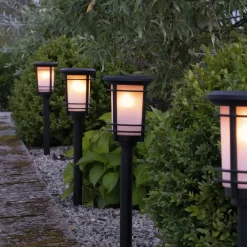 Solcellelamper|Sokkellamper ^ STAR TRADING LED-sokkellampe solcelle Flame med flammeeffekt