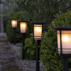 Solcellelamper|Sokkellamper ^ STAR TRADING LED-sokkellampe solcelle Flame med flammeeffekt