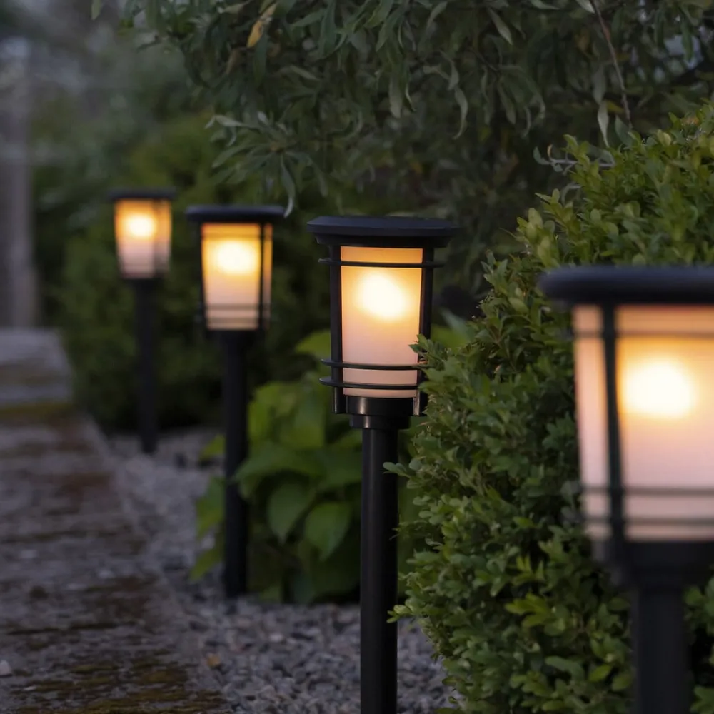 Solcellelamper|Sokkellamper ^ STAR TRADING LED-sokkellampe solcelle Flame med flammeeffekt