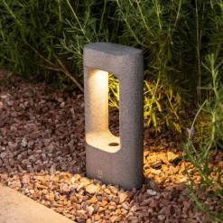 FARO BARCELONA Sokkellamper > LED-sokkellampe Totem, grå, beton, højde 28,5 cm