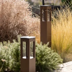 Les Jardins Solcelle Lampe Med Sensor|Gadebelysning Med Sensor > LED-solcellebelysning Tradition Sensor Corten 90 cm
