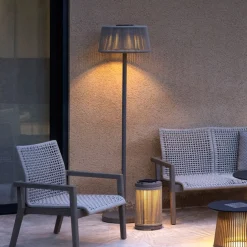 Les Jardins Solcellelamper > LED-solcellegulvlampe Rop&Strip, højdejusterbar, 500 lm