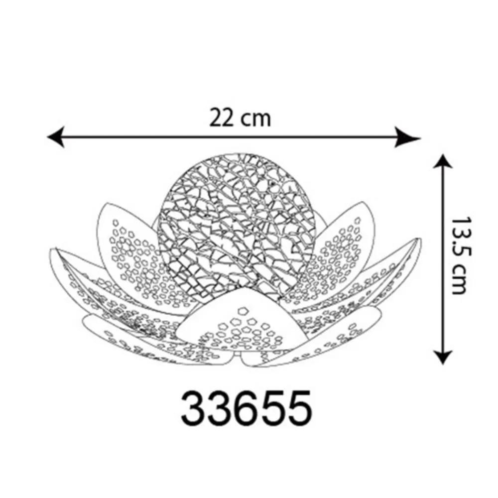 Globo Dekorationsbelysning|Solcellelamper > 33655 LED-solcellelampe, blomst, Ø 22 cm