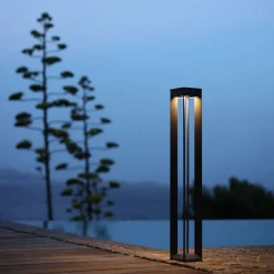 Solcelle Lampe Med Sensor|Gadebelysning Med Sensor ^ Les Jardins LED-solcellelampe Borne med sensor, 90 cm, grå