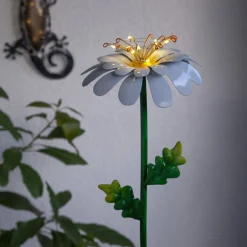 Dekorationsbelysning|Solcellelamper ^ STAR TRADING LED-solcellelampe Daisy i daisyform