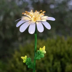 Dekorationsbelysning|Solcellelamper ^ STAR TRADING LED-solcellelampe Daisy i daisyform