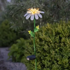 Dekorationsbelysning|Solcellelamper ^ STAR TRADING LED-solcellelampe Daisy i daisyform