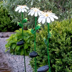 Dekorationsbelysning|Solcellelamper ^ STAR TRADING LED-solcellelampe Daisy i daisyform