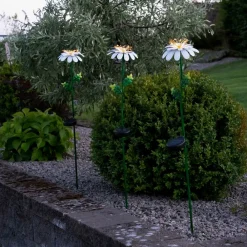 Dekorationsbelysning|Solcellelamper ^ STAR TRADING LED-solcellelampe Daisy i daisyform