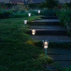 Solcellelamper ^ Näve 5146408 LED-solcellelampe deko, med jordspyd 8 stk