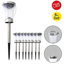 Solcellelamper ^ Näve 5146408 LED-solcellelampe deko, med jordspyd 8 stk
