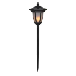 STAR TRADING Sokkellamper|Udendørs Spot > LED-solcellelampe Flame, 4-i-1, sort
