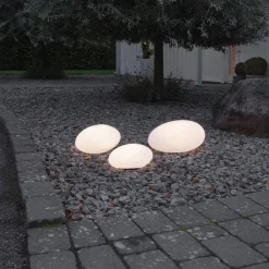 STAR TRADING Dekorationsbelysning|Solcellelamper > LED-solcellelampe Globy i stenform, længde 26,5 cm