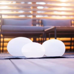 STAR TRADING Dekorationsbelysning|Solcellelamper > LED-solcellelampe Globy i stenform, længde 26,5 cm