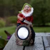 STAR TRADING Dekorationsbelysning|Solcellelamper > LED-solcellelampe Gnomy farverig/rød plast 21 cm skovhugger