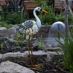 STAR TRADING Dekorationsbelysning|Solcellelamper > LED-solcellelampe Heron som en hejre figur