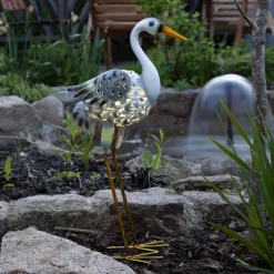 STAR TRADING Dekorationsbelysning|Solcellelamper > LED-solcellelampe Heron som en hejre figur