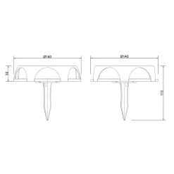 Globo Udendørs Spot > LED-solcellelampe 36506, jordspyd, væglampe, sort, aluminium