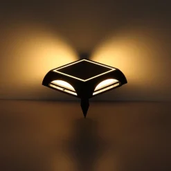 Globo Solcellelamper|Udendørs Spot > LED-solcellelampe 36505, jordspyd, væglampe, sort, aluminium