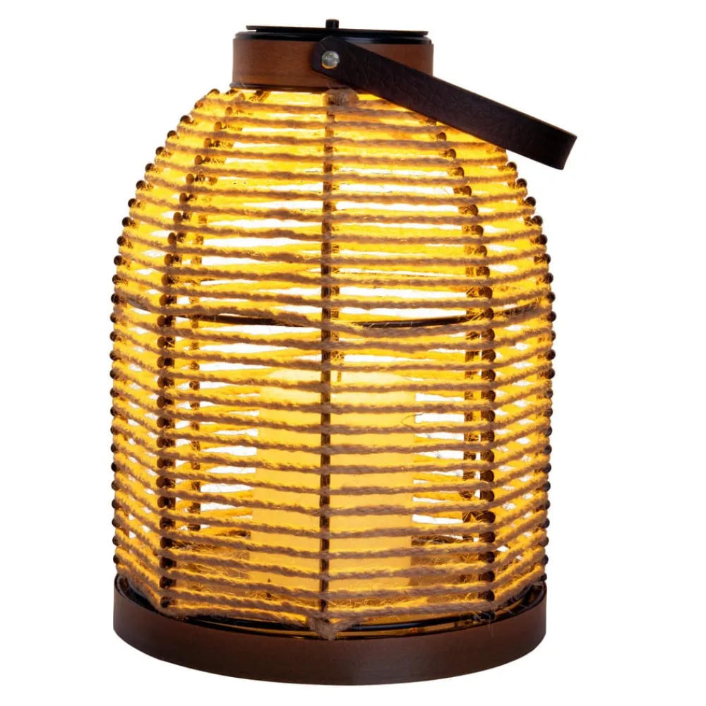 Näve Dekorationsbelysning|Solcellelamper > LED-solcellelampe Korbinian, brun, højde 29 cm, IP44, lygte