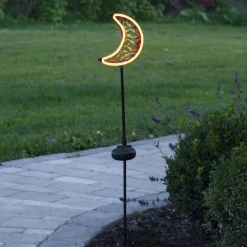 Dekorationsbelysning|Solcellelamper ^ STAR TRADING LED-solcellelampe Linny Moon med jordspyd
