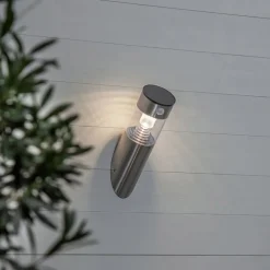Solcelle Lampe Med Sensor|Væglampe Med Sensor ^ STAR TRADING LED-solcellelampe Marbella med bevægelsessensor