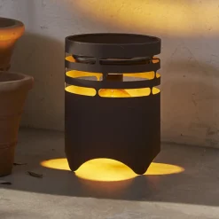 STAR TRADING Dekorationsbelysning|Solcellelamper > LED-solcellelampe Marron, højde 25 cm, brun, metal, USB-C