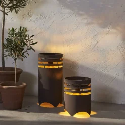 STAR TRADING Dekorationsbelysning|Solcellelamper > LED-solcellelampe Marron, højde 25 cm, brun, metal, USB-C