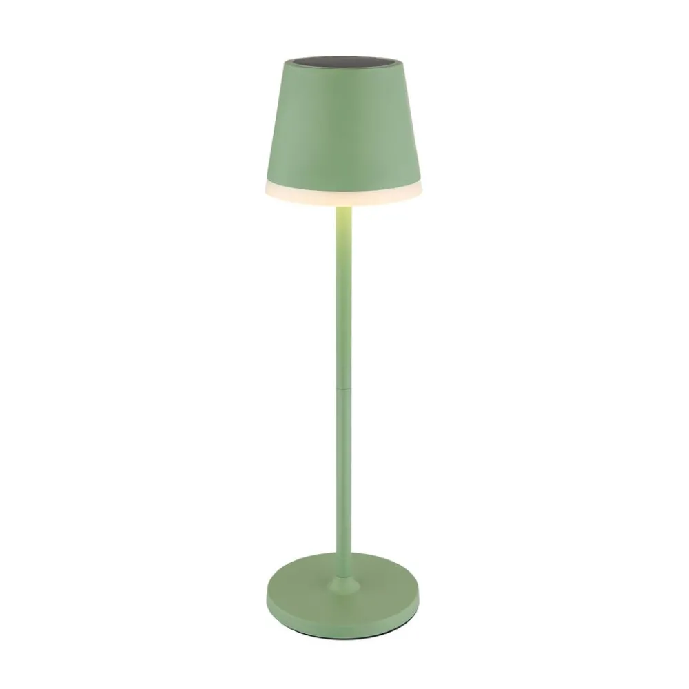 Globo Dekorationsbelysning|Solcellelamper > LED-solcellelampe, metal, lysegrøn, højde 41 cm, IP44