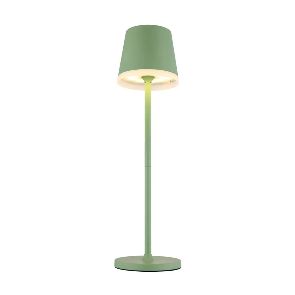 Globo Dekorationsbelysning|Solcellelamper > LED-solcellelampe, metal, lysegrøn, højde 41 cm, IP44