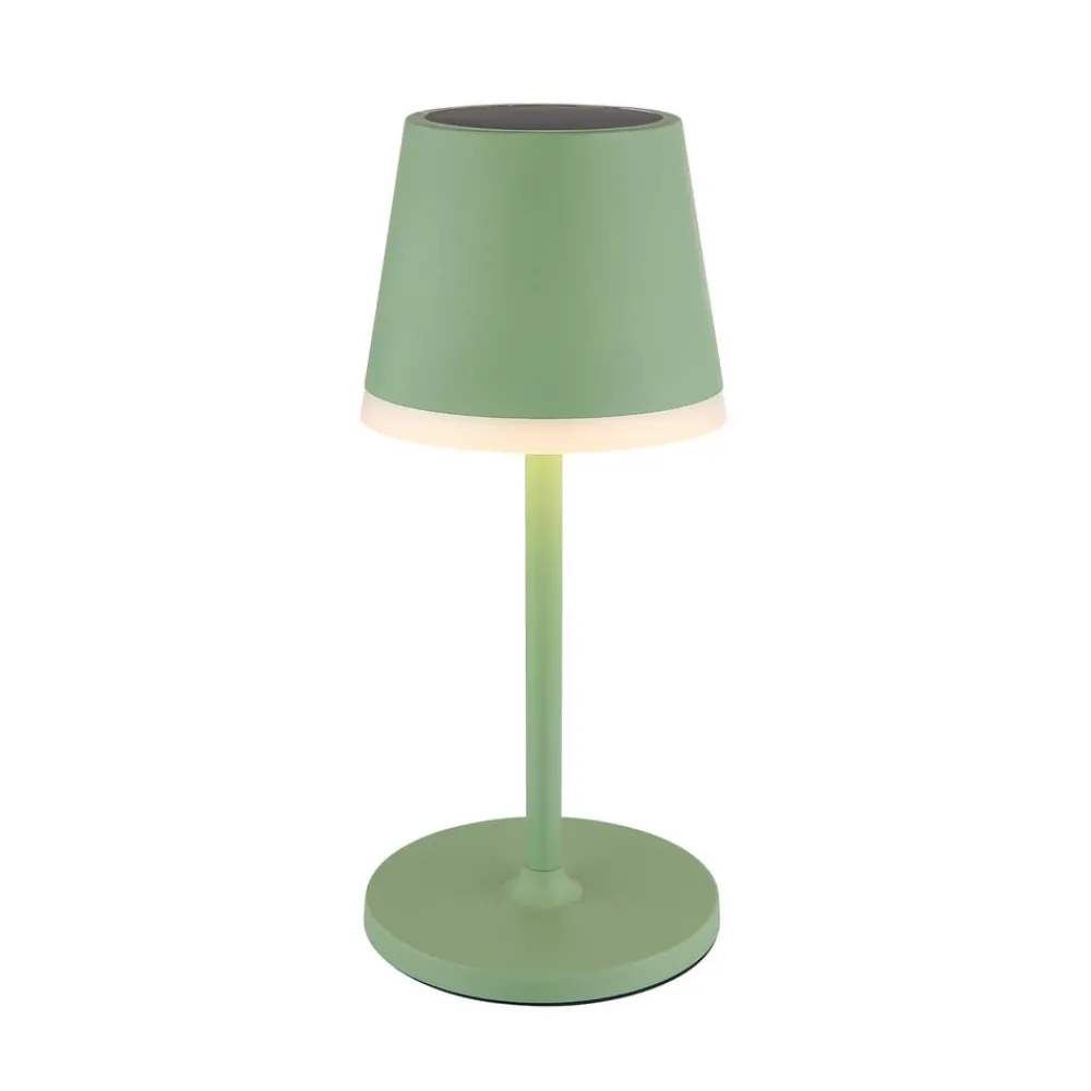 Globo Dekorationsbelysning|Solcellelamper > LED-solcellelampe, metal, lysegrøn, højde 41 cm, IP44