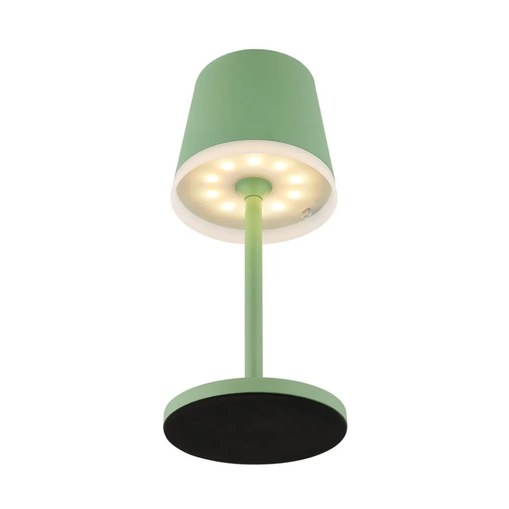 Globo Dekorationsbelysning|Solcellelamper > LED-solcellelampe, metal, lysegrøn, højde 41 cm, IP44