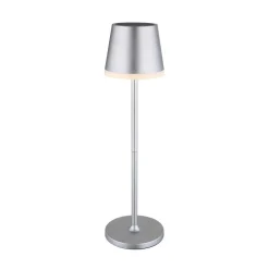 Globo Solcellelamper > LED-solcellelampe, metal, sølvfarvet, højde 41 cm, IP44