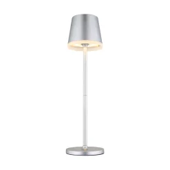 Globo Solcellelamper > LED-solcellelampe, metal, sølvfarvet, højde 41 cm, IP44