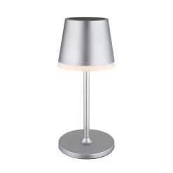 Globo Solcellelamper > LED-solcellelampe, metal, sølvfarvet, højde 41 cm, IP44