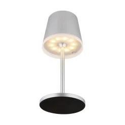 Globo Solcellelamper > LED-solcellelampe, metal, sølvfarvet, højde 41 cm, IP44