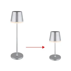 Globo Solcellelamper > LED-solcellelampe, metal, sølvfarvet, højde 41 cm, IP44