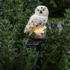 Solcellelamper ^ STAR TRADING LED-solcellelampe Owl med jordspyd