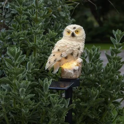 Solcellelamper ^ STAR TRADING LED-solcellelampe Owl med jordspyd