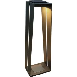 Solcelle Lampe Med Sensor|Sokkellamper Med Sensor ^ Les Jardins LED-solcellelampe Skaal i aluminium, 70 cm, grå