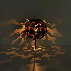 Dekorationsbelysning|Solcellelamper ^ Globo LED-solcellelampe 36749S kugle Ø 27 cm, sølv, jordspyd