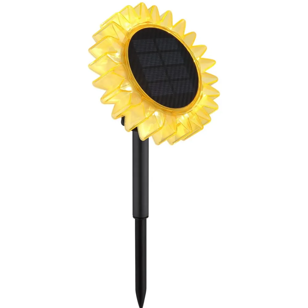 Globo Dekorationsbelysning|Solcellelamper > LED-solcellelampe 33598 Solsikke Ø 13 cm, gul, plast