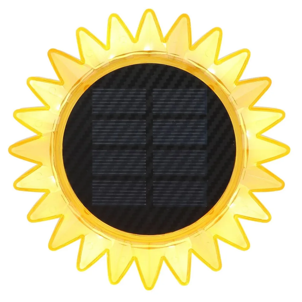 Globo Dekorationsbelysning|Solcellelamper > LED-solcellelampe 33598 Solsikke Ø 13 cm, gul, plast